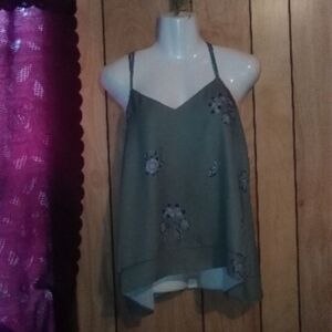 Maurices Green Asymmetrical Camisole Tank Top